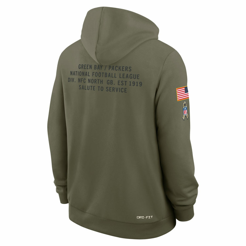 Green Bay Packers 2025 Salute to Service Sideline Standard Issue Dri-FIT Hoodie - Olive | Nike cheap