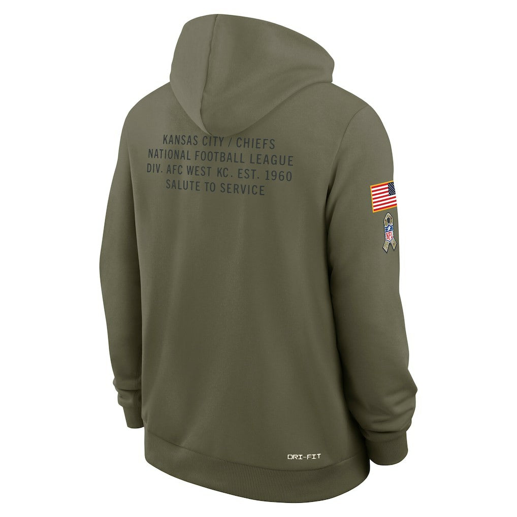 Kansas City Chiefs 2025 Salute to Service Sideline Standard Issue Dri-FIT Hoodie - Olive | Nike cheap