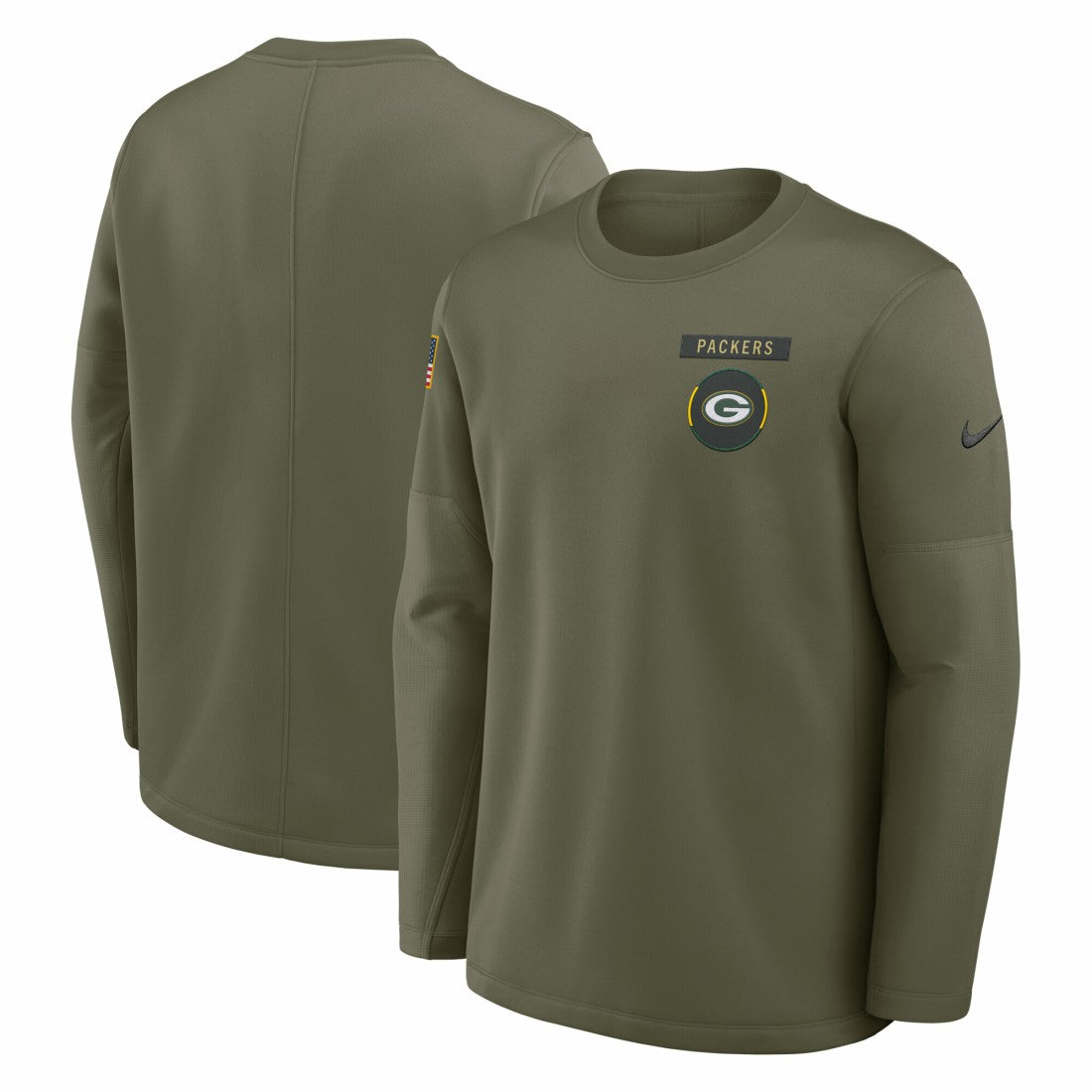 Green Bay Packers 2025 Salute to Service Sideline Coaches Therma-FIT Long Sleeve Shirt - Olive | Nike cheap