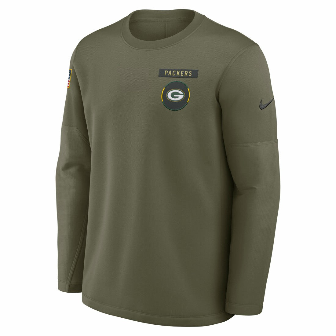 Green Bay Packers 2025 Salute to Service Sideline Coaches Therma-FIT Long Sleeve Shirt - Olive | Nike cheap