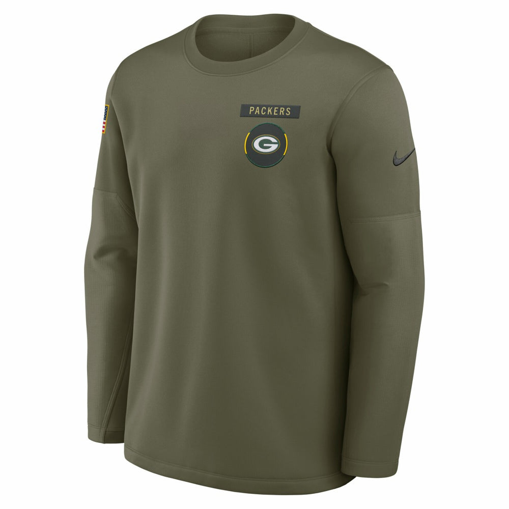Green Bay Packers 2025 Salute to Service Sideline Coaches Therma-FIT Long Sleeve Shirt - Olive | Nike cheap