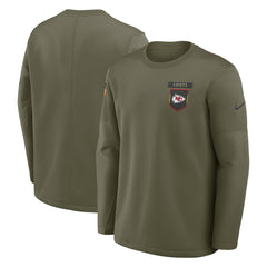 Kansas City Chiefs 2025 Salute to Service Sideline Coaches Therma-FIT Long Sleeve Shirt - Olive | Nike online