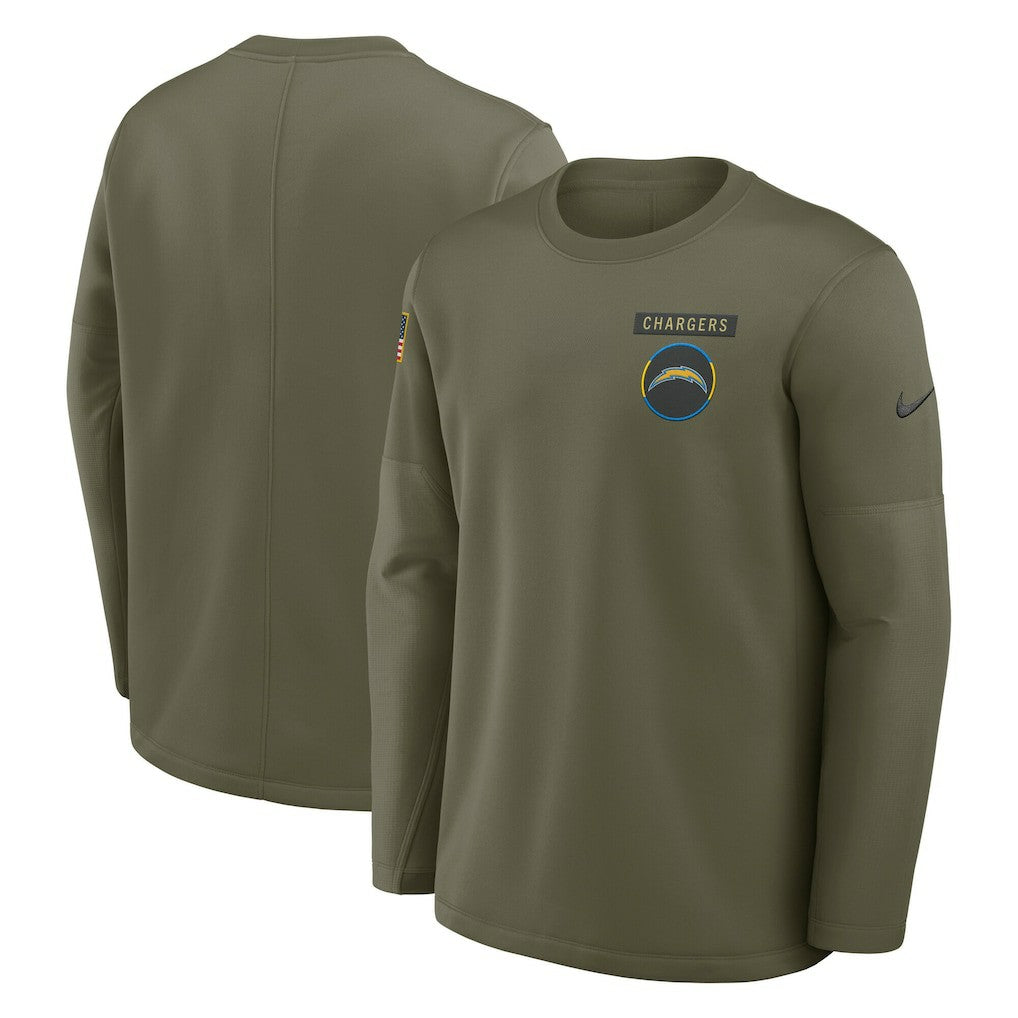 Los Angeles Chargers 2025 Salute to Service Sideline Coaches Therma-FIT Long Sleeve Shirt - Olive | Nike online