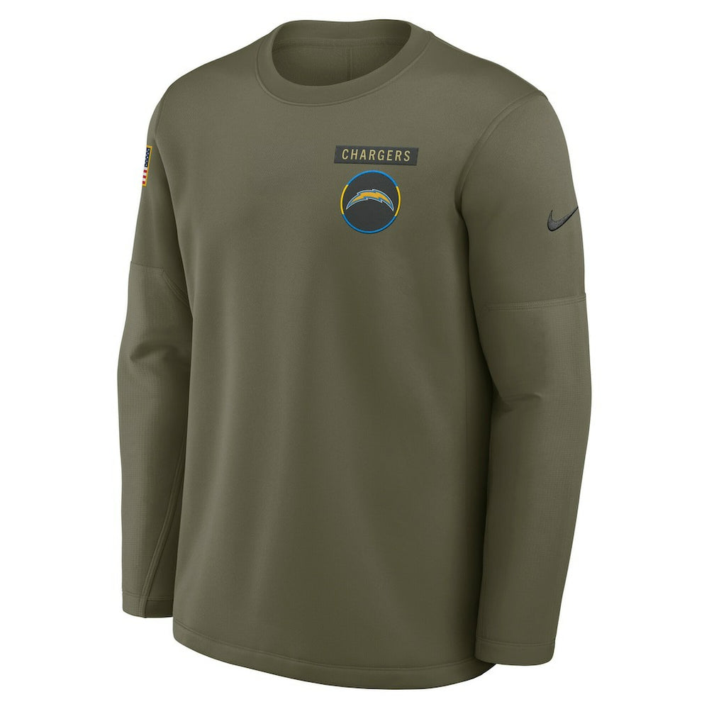 Los Angeles Chargers 2025 Salute to Service Sideline Coaches Therma-FIT Long Sleeve Shirt - Olive | Nike online
