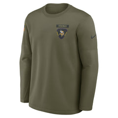 Minnesota Vikings 2025 Salute to Service Sideline Coaches Therma-FIT Long Sleeve Shirt - Olive | Nike on sale