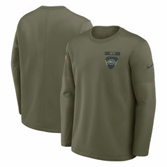 New York Jets 2025 Salute to Service Sideline Coaches Therma-FIT Long Sleeve Shirt - Olive | Nike online