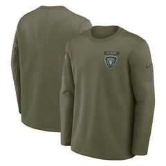 Las Vegas Raiders 2025 Salute to Service Sideline Coaches Therma-FIT Long Sleeve Shirt - Olive | Nike cheap