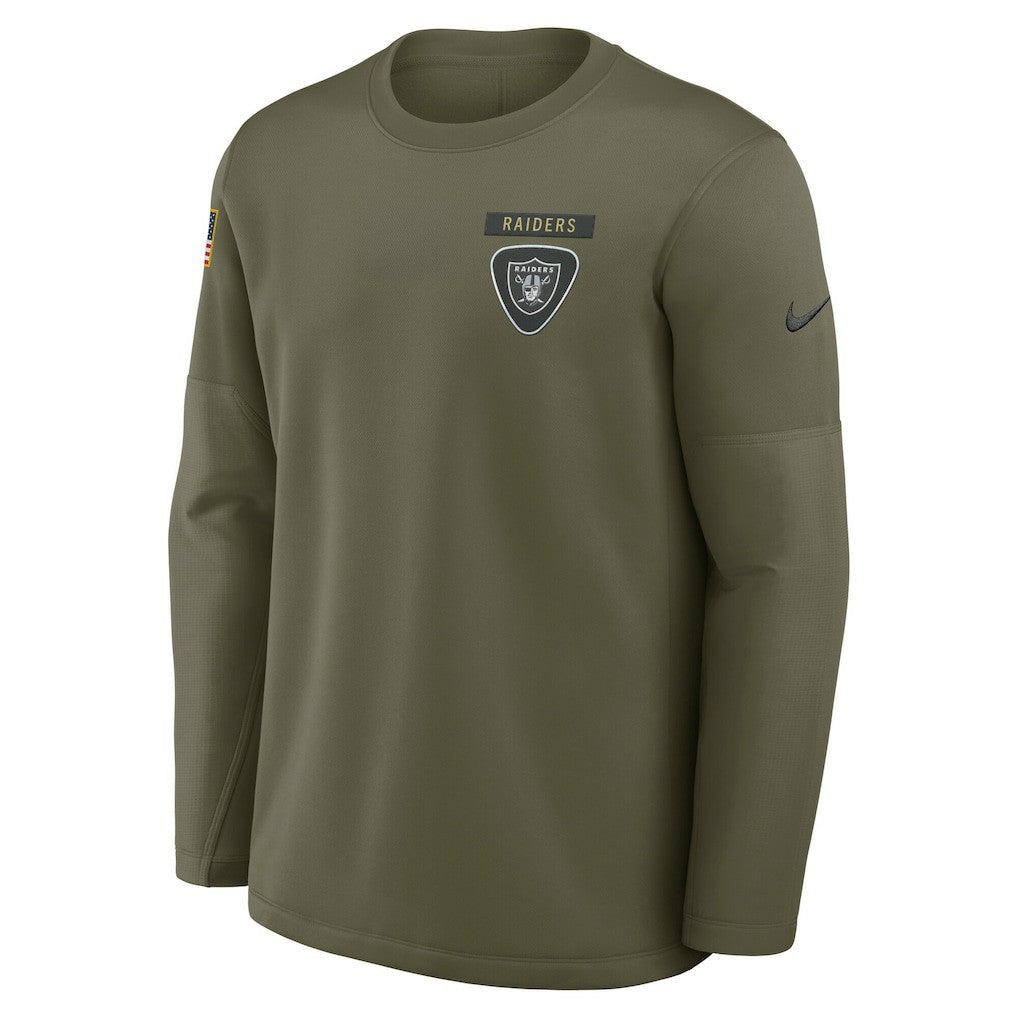 Las Vegas Raiders 2025 Salute to Service Sideline Coaches Therma-FIT Long Sleeve Shirt - Olive | Nike cheap