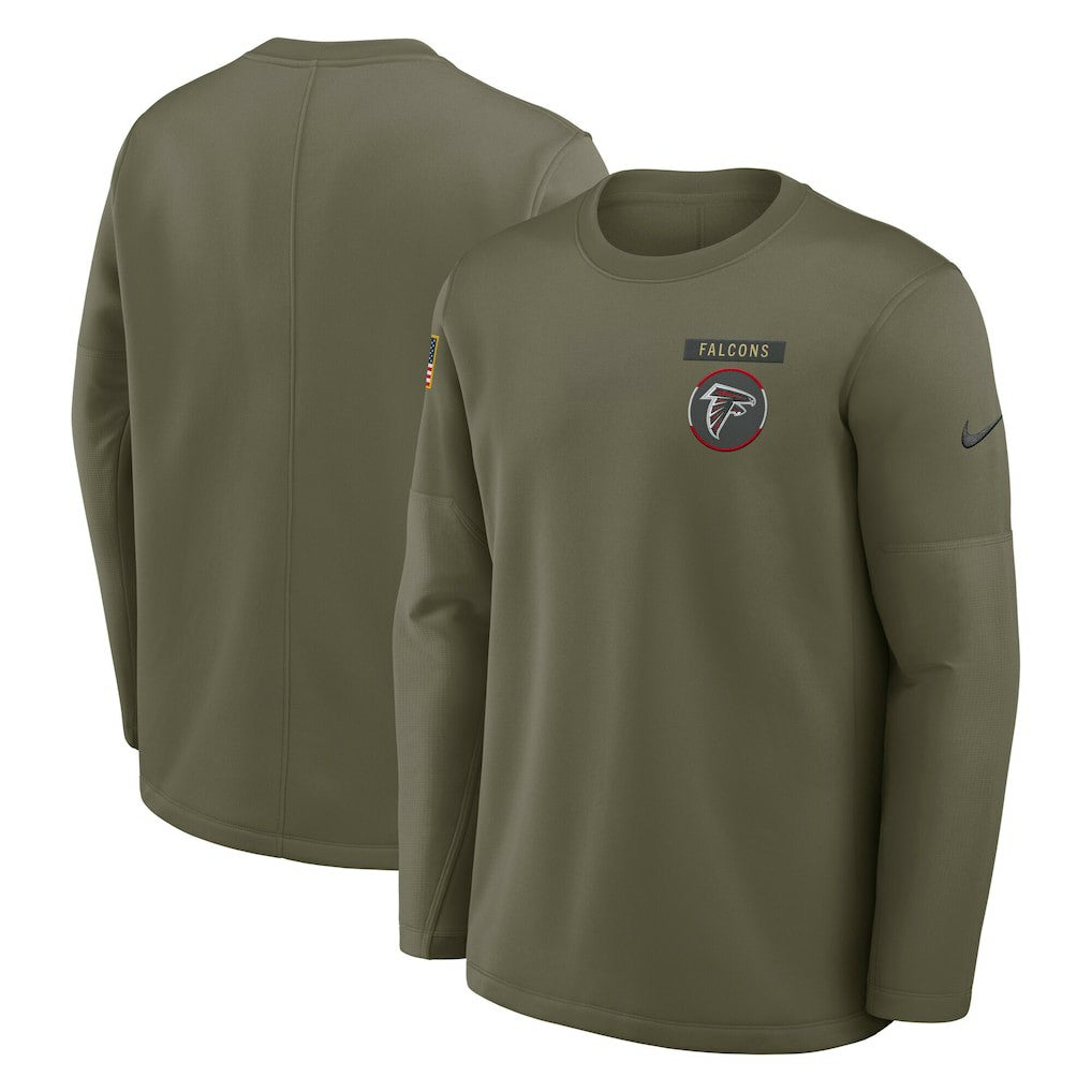 Atlanta Falcons 2025 Salute to Service Sideline Coaches Therma-FIT Long Sleeve Shirt - Olive | Nike sale