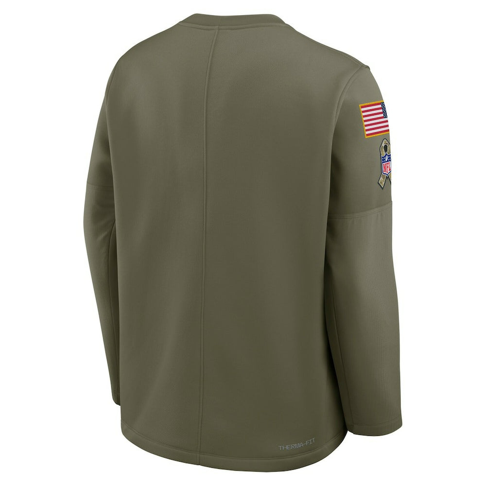 Baltimore Ravens 2025 Salute to Service Sideline Coaches Therma-FIT Long Sleeve Shirt - Olive | Nike for sale