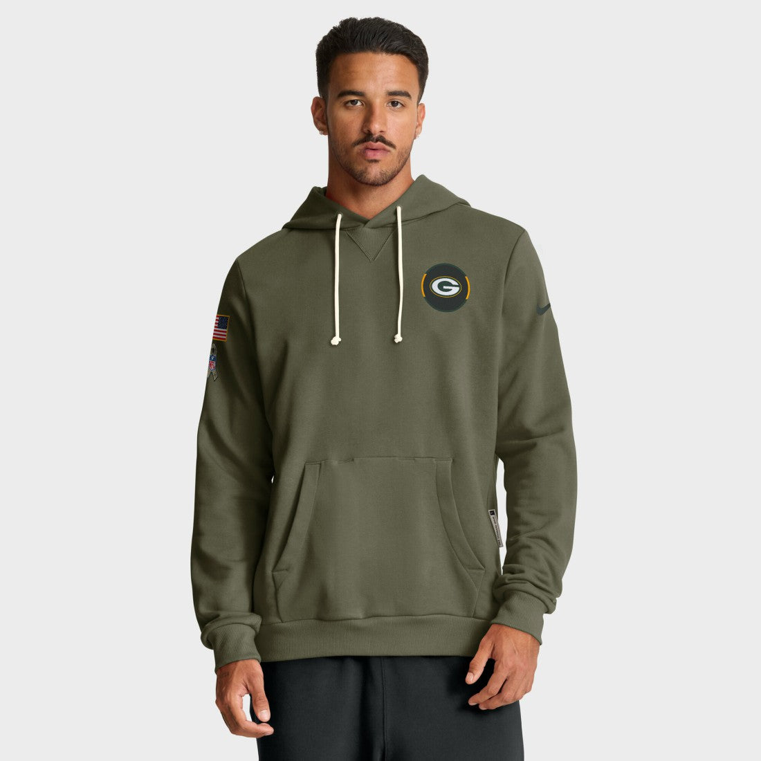 Green Bay Packers Big & Tall 2025 Salute to Service Sideline Dominant Force Dri-FIT Hoodie - Olive | Nike on sale