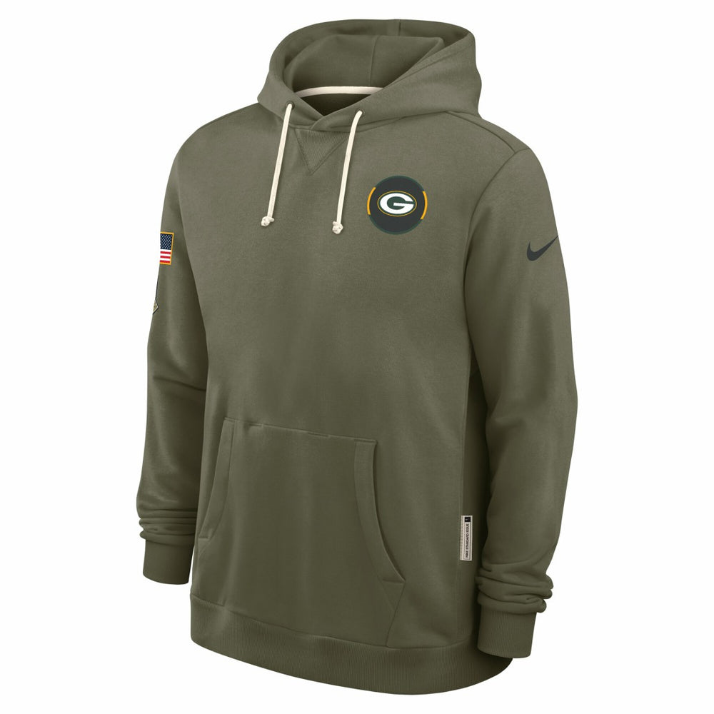 Green Bay Packers Big & Tall 2025 Salute to Service Sideline Dominant Force Dri-FIT Hoodie - Olive | Nike on sale