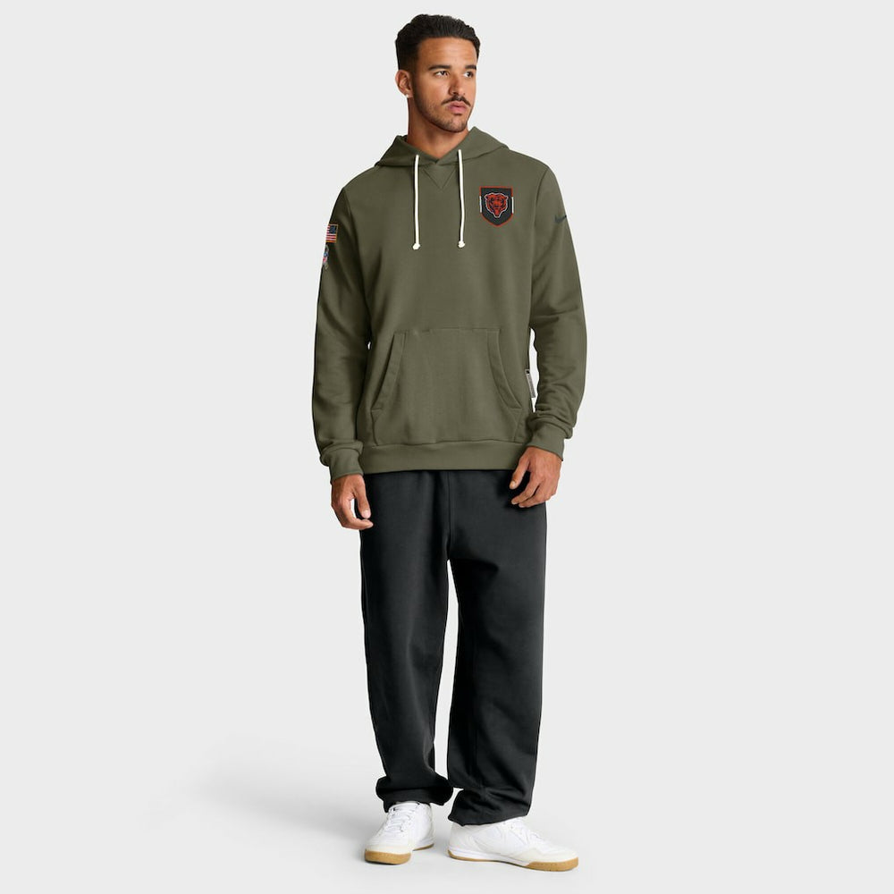 Chicago Bears Big & Tall 2025 Salute to Service Sideline Dominant Force Dri-FIT Hoodie - Olive | Nike online