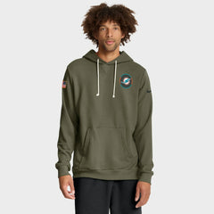 Miami Dolphins Big & Tall 2025 Salute to Service Sideline Dominant Force Dri-FIT Hoodie - Olive | Nike for sale