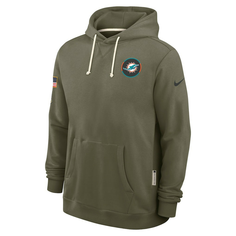 Miami Dolphins Big & Tall 2025 Salute to Service Sideline Dominant Force Dri-FIT Hoodie - Olive | Nike for sale