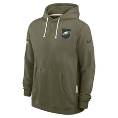 Philadelphia Eagles Big & Tall 2025 Salute to Service Sideline Dominant Force Dri-FIT Hoodie - Olive | Nike for sale