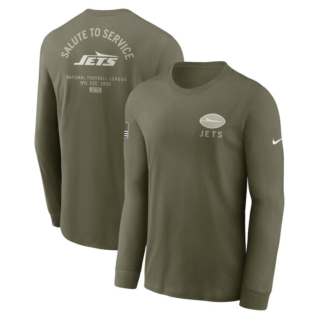 New York Jets 2025 Salute to Service Sideline Long Sleeve T-Shirt - Olive | Nike sale