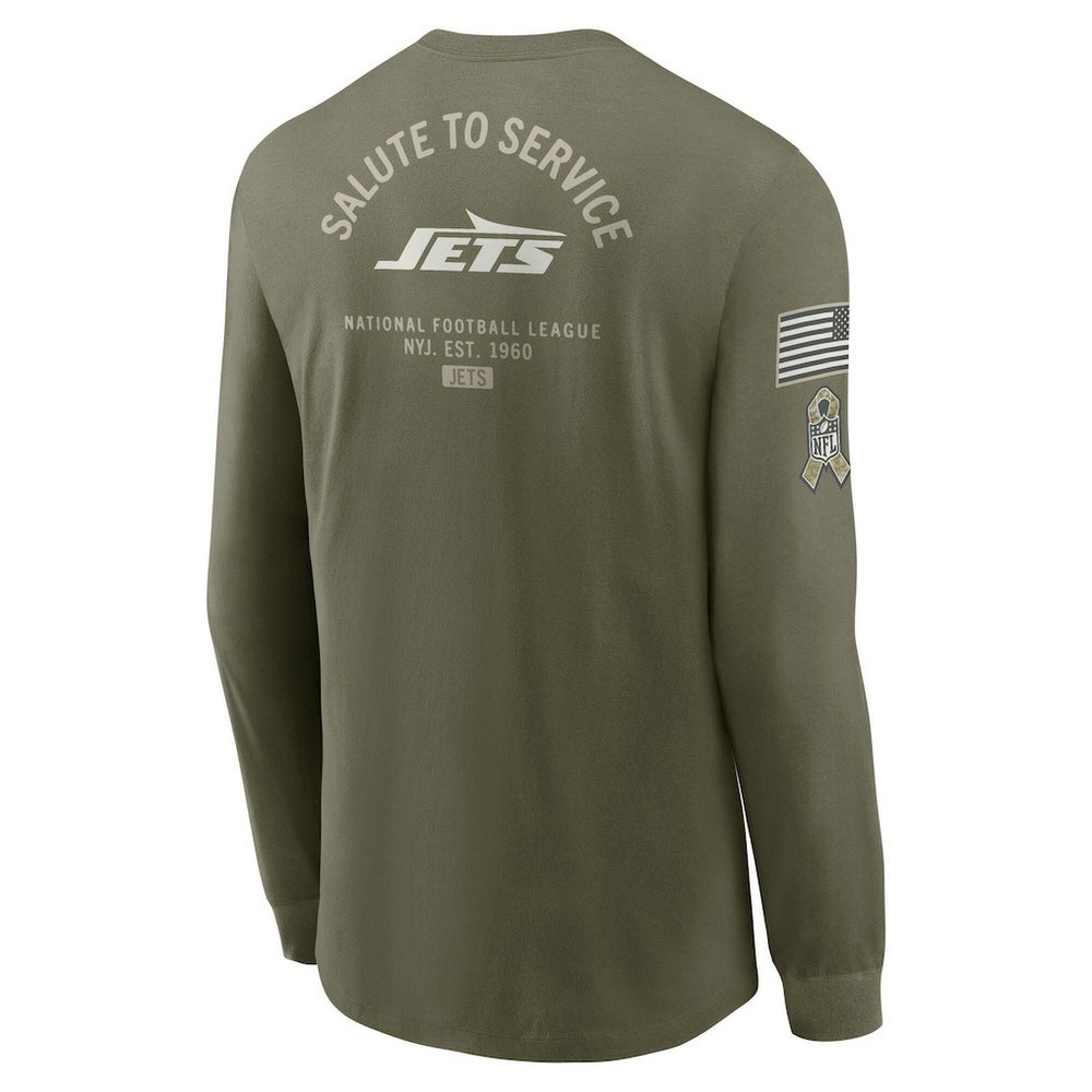 New York Jets 2025 Salute to Service Sideline Long Sleeve T-Shirt - Olive | Nike sale