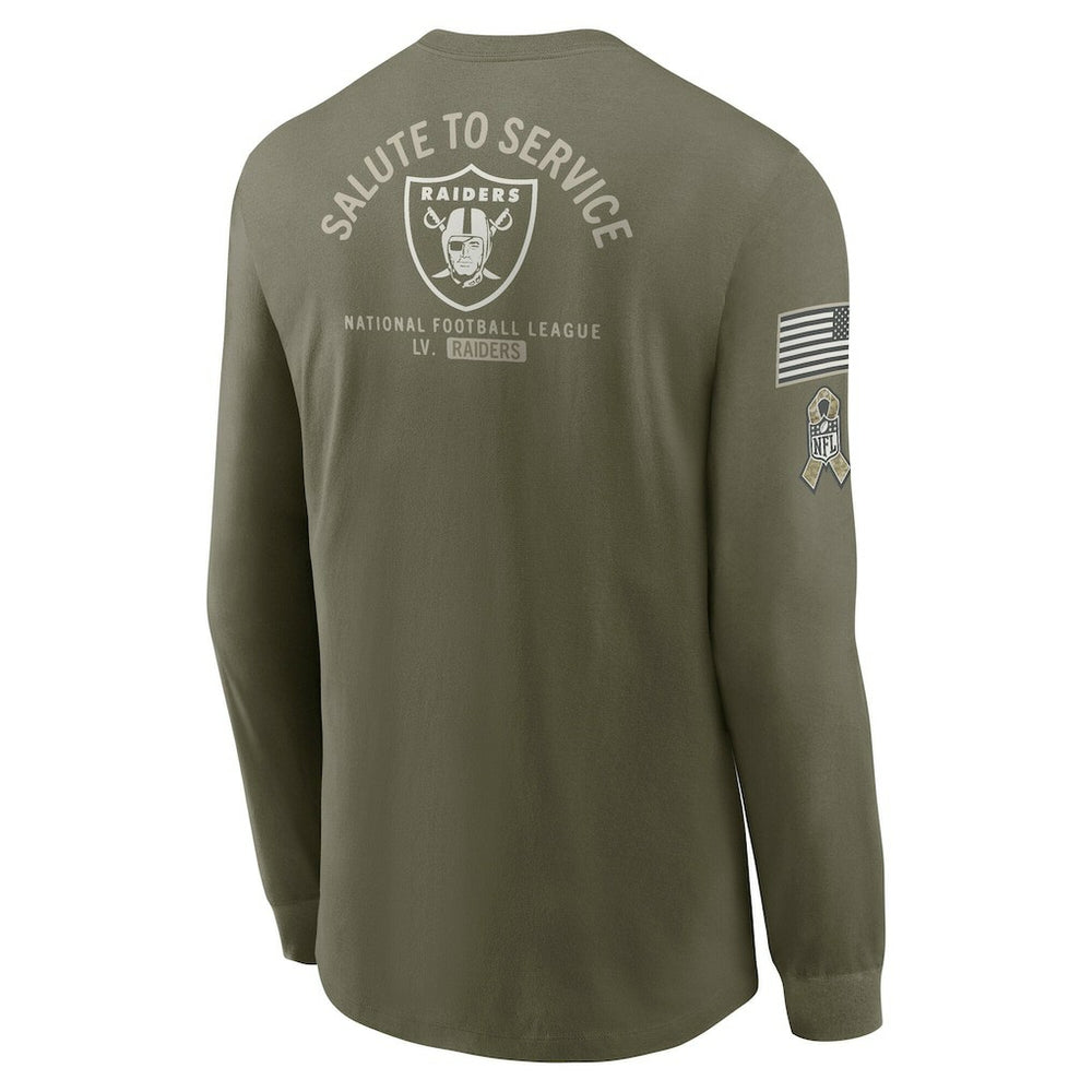 Las Vegas Raiders 2025 Salute to Service Sideline Long Sleeve T-Shirt - Olive | Nike outlet