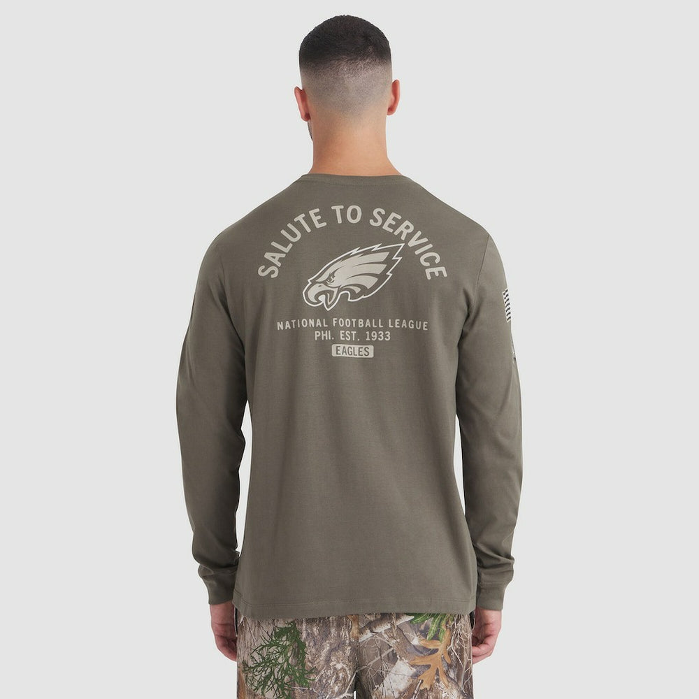 Philadelphia Eagles 2025 Salute to Service Sideline Long Sleeve T-Shirt - Olive | Nike for sale