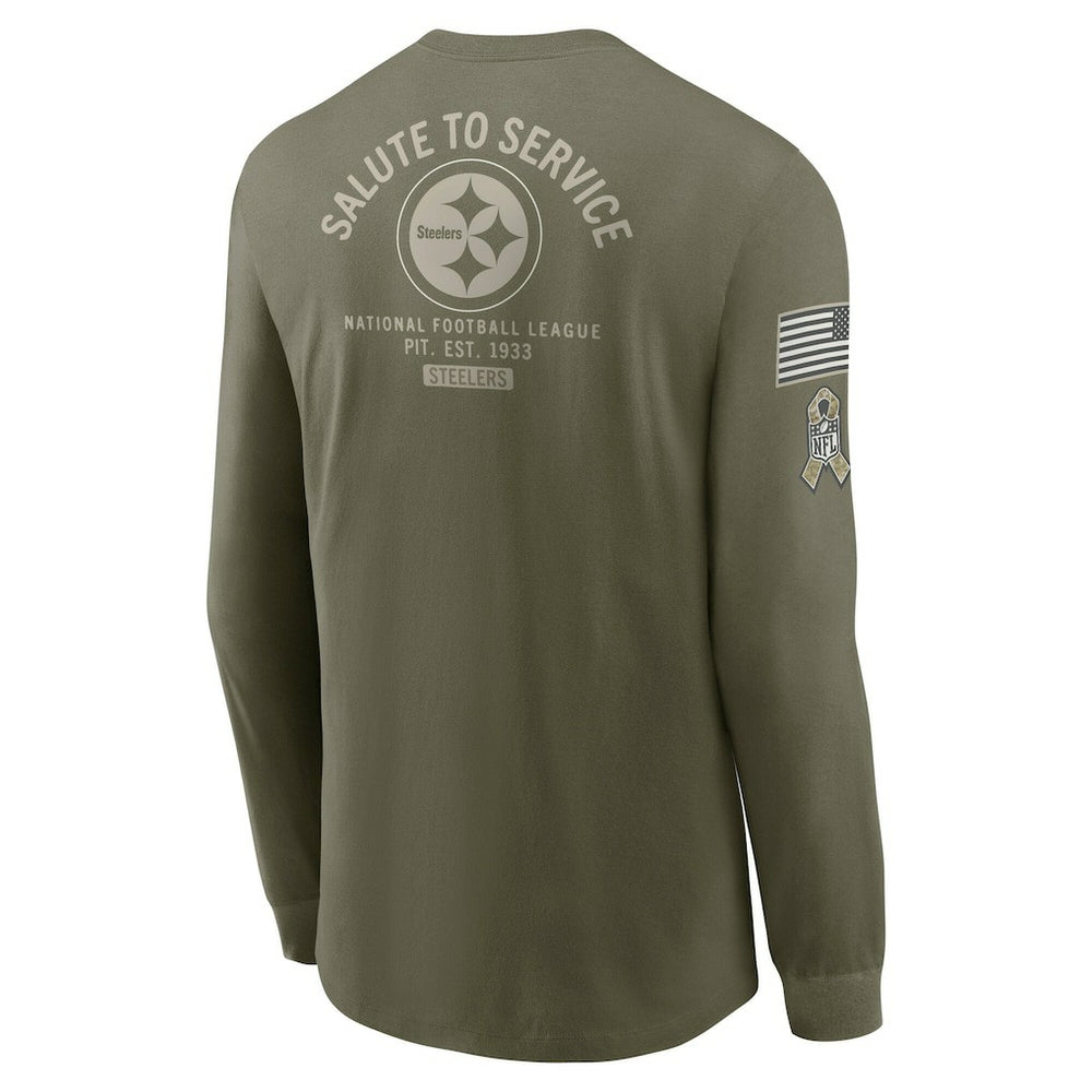 Pittsburgh Steelers 2025 Salute to Service Sideline Long Sleeve T-Shirt - Olive | Nike outlet
