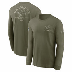 Detroit Lions 2025 Salute to Service Sideline Long Sleeve T-Shirt - Olive | Nike outlet