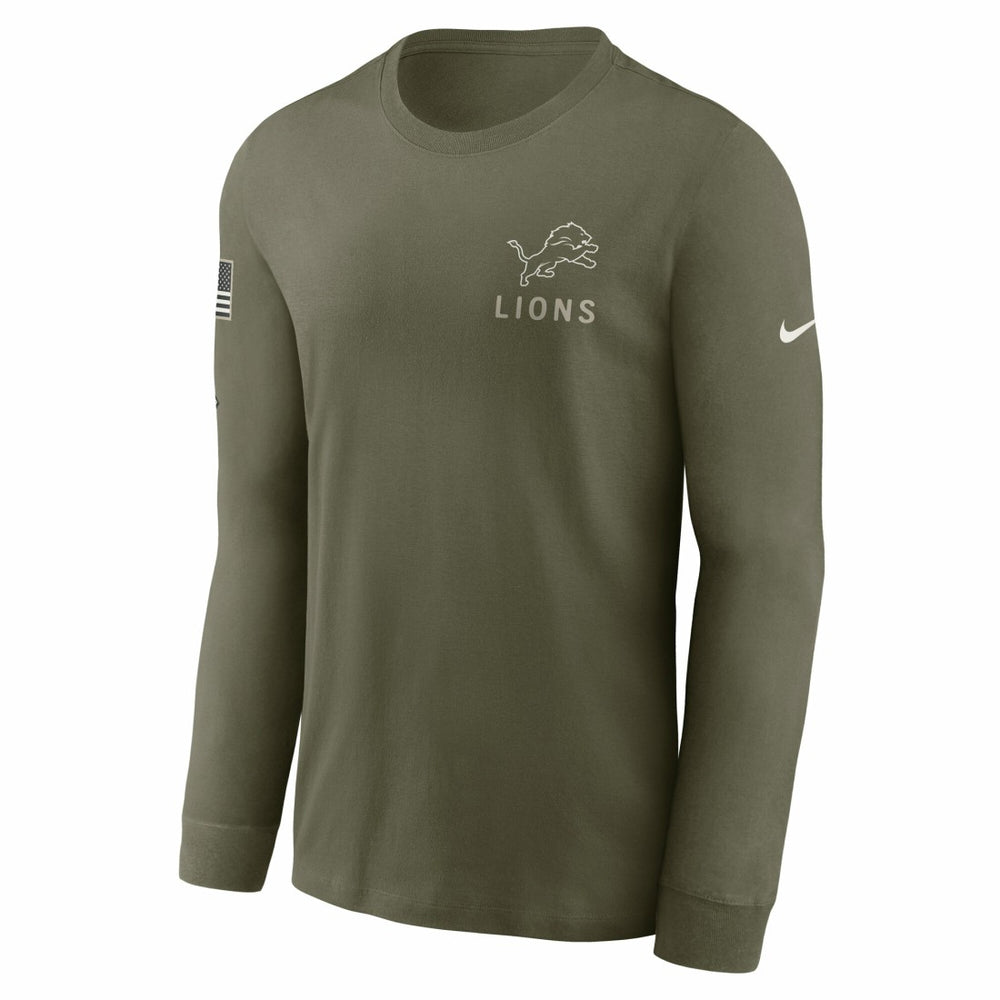 Detroit Lions 2025 Salute to Service Sideline Long Sleeve T-Shirt - Olive | Nike outlet