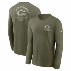 Green Bay Packers 2025 Salute to Service Sideline Long Sleeve T-Shirt - Olive | Nike for sale