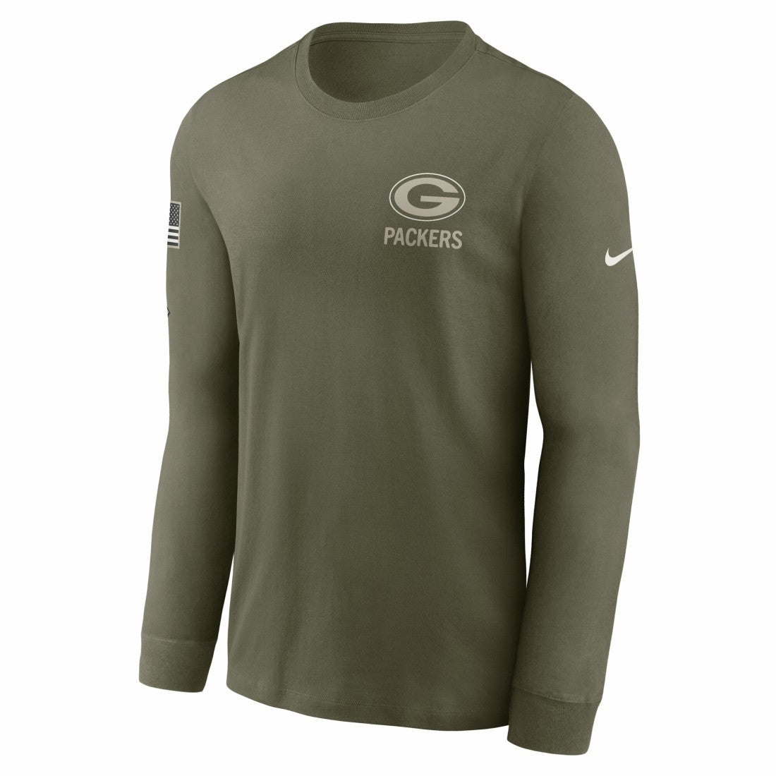 Green Bay Packers 2025 Salute to Service Sideline Long Sleeve T-Shirt - Olive | Nike for sale