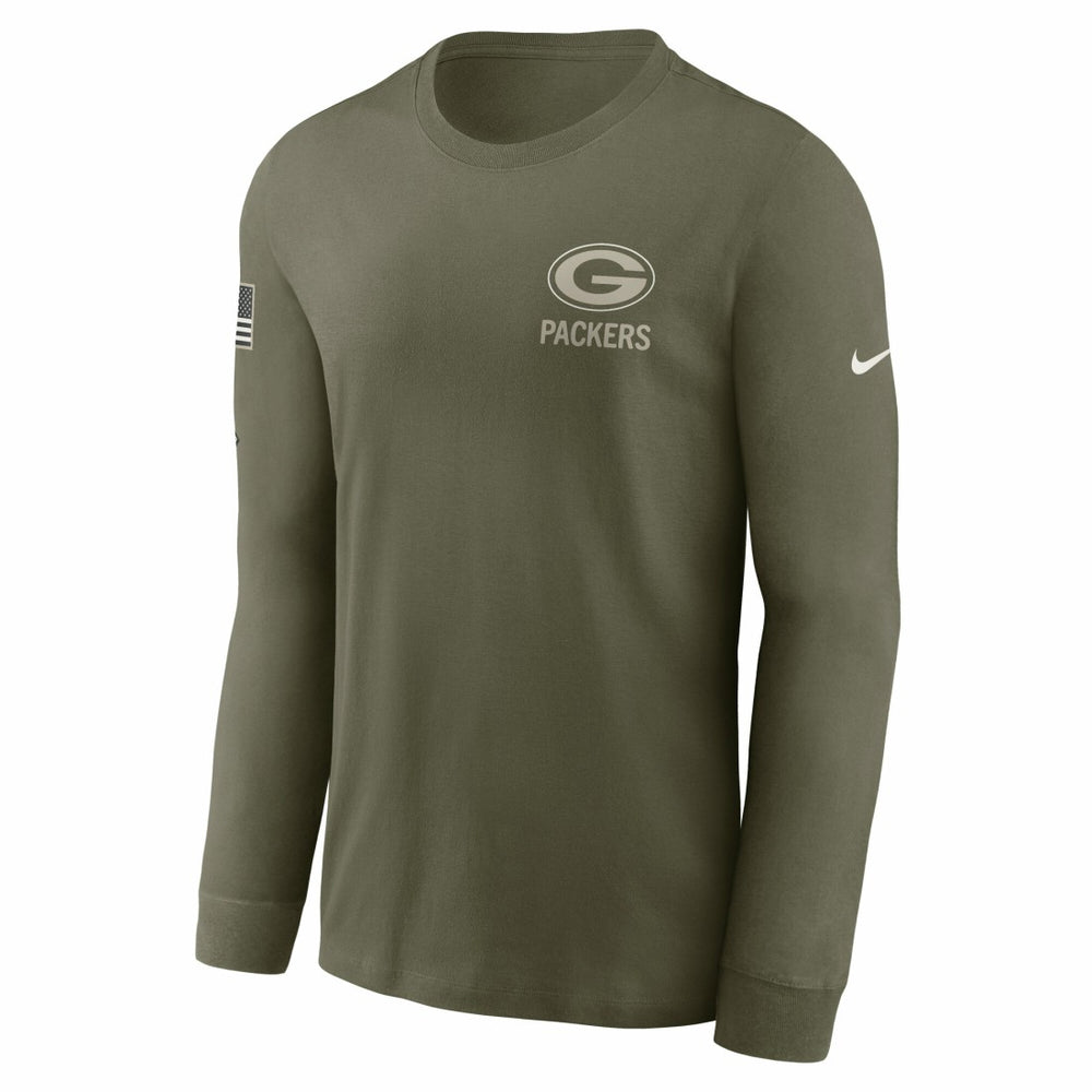 Green Bay Packers 2025 Salute to Service Sideline Long Sleeve T-Shirt - Olive | Nike for sale