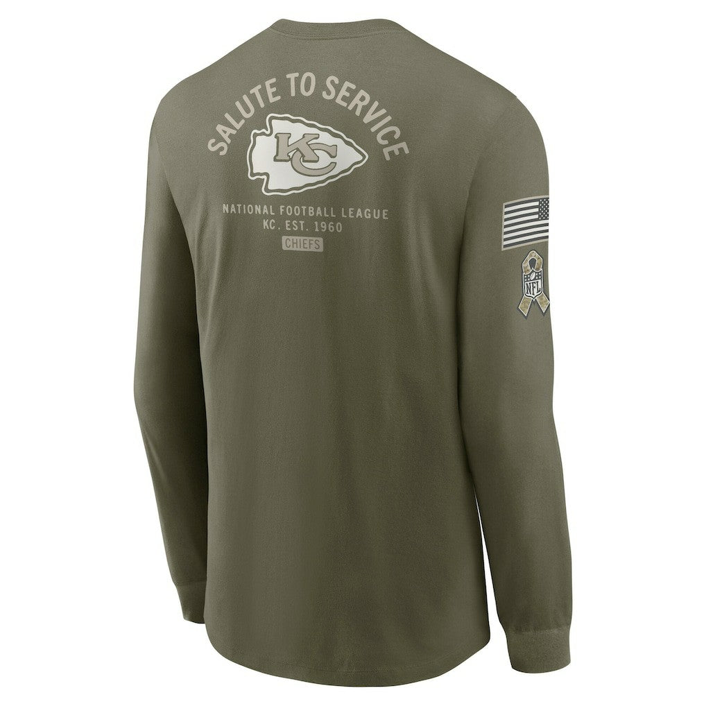 Kansas City Chiefs 2025 Salute to Service Sideline Long Sleeve T-Shirt - Olive | Nike discount