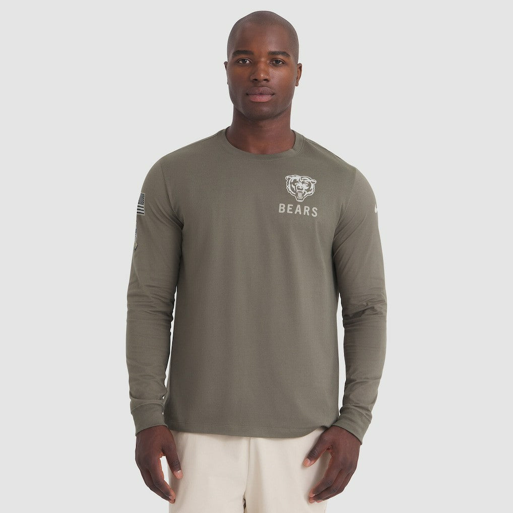Chicago Bears 2025 Salute to Service Sideline Long Sleeve T-Shirt - Olive | Nike online
