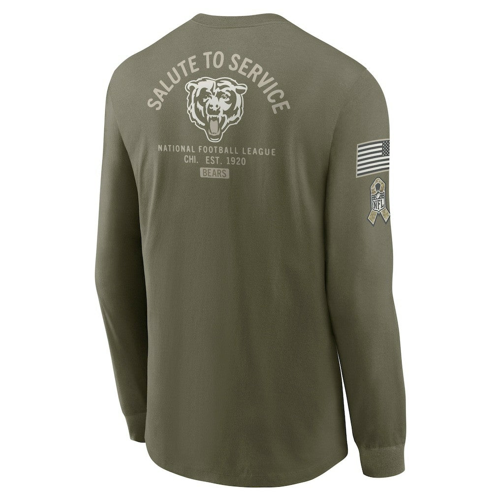 Chicago Bears 2025 Salute to Service Sideline Long Sleeve T-Shirt - Olive | Nike online