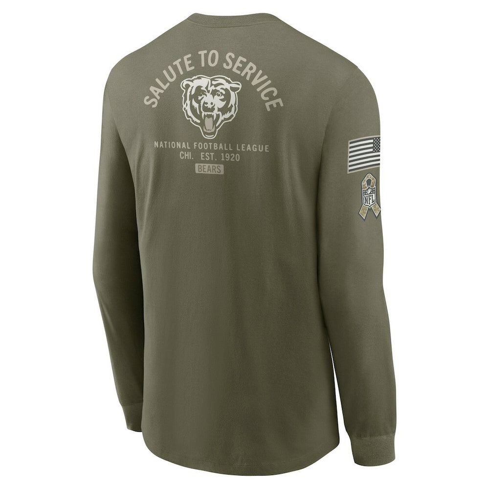 Chicago Bears 2025 Salute to Service Sideline Long Sleeve T-Shirt - Olive | Nike online