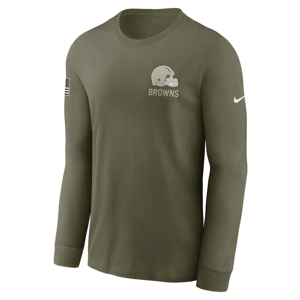 Cleveland Browns 2025 Salute to Service Sideline Long Sleeve T-Shirt - Olive | Nike outlet