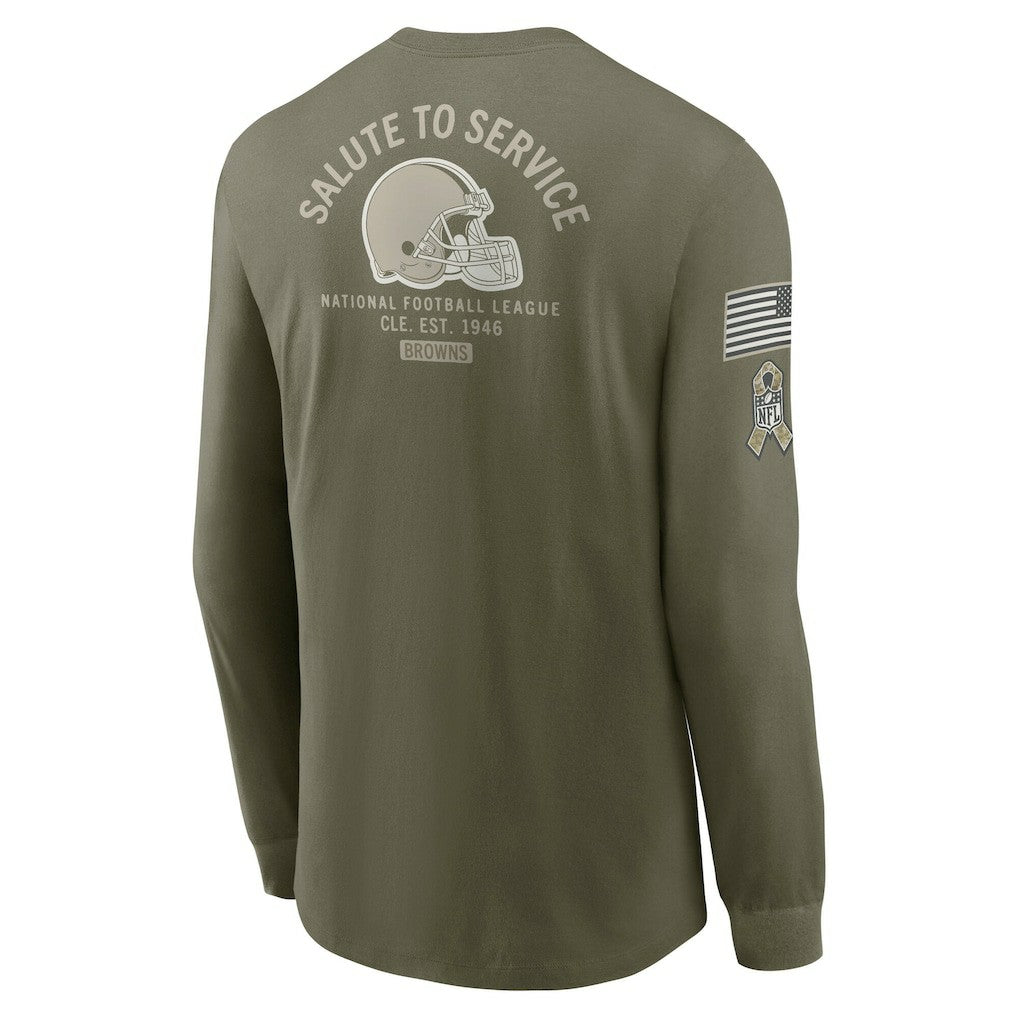 Cleveland Browns 2025 Salute to Service Sideline Long Sleeve T-Shirt - Olive | Nike outlet