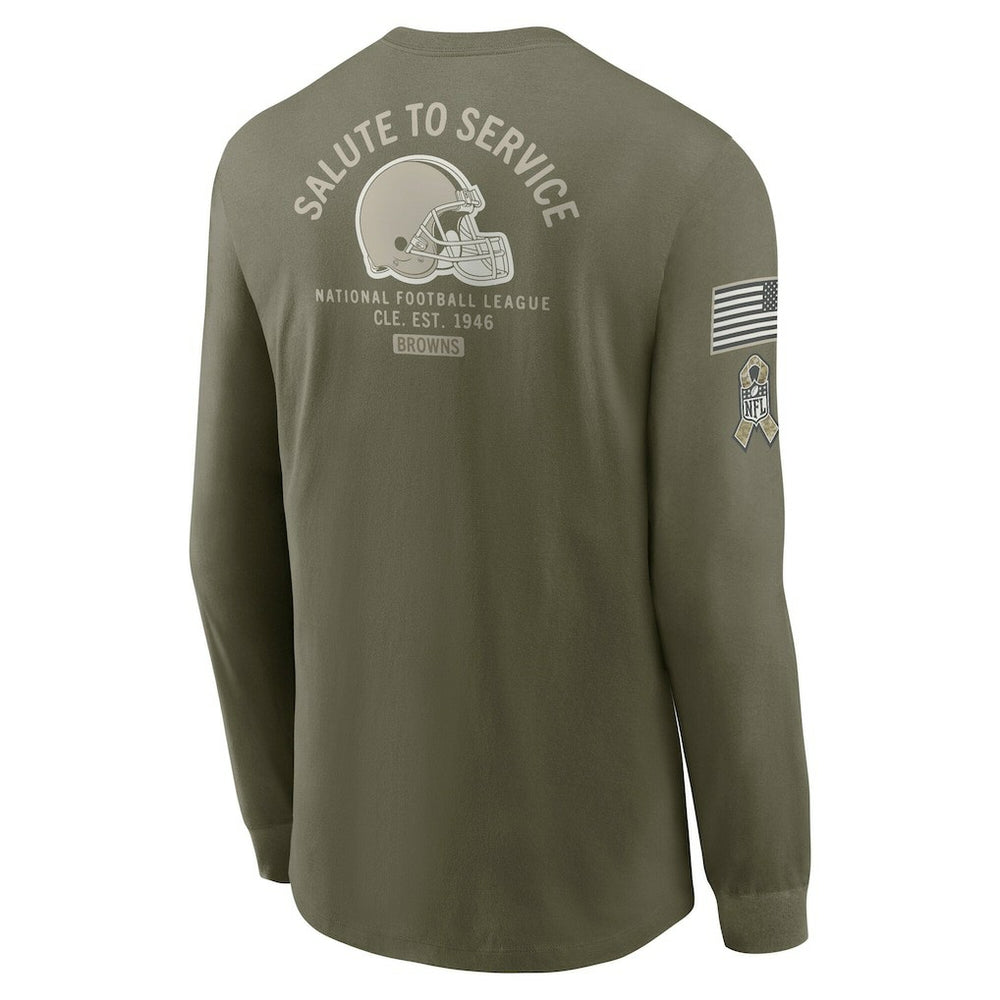Cleveland Browns 2025 Salute to Service Sideline Long Sleeve T-Shirt - Olive | Nike outlet