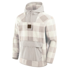 Detroit Lions Elements Plaid Polar Fleece Quarter-Zip Hoodie - Gray discount