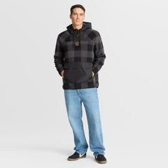Baltimore Ravens Elements Plaid Polar Fleece Quarter-Zip Hoodie - Black on sale