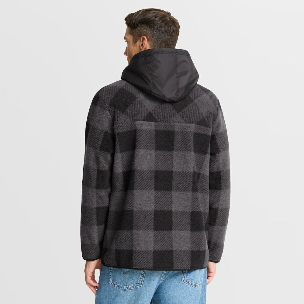 Minnesota Vikings Elements Plaid Polar Fleece Quarter-Zip Hoodie - Black discount