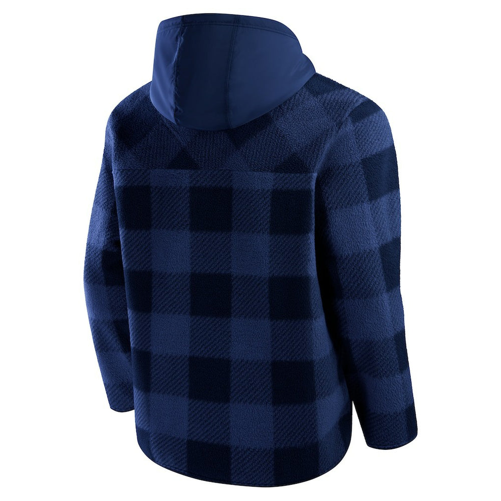 Denver Broncos Elements Plaid Polar Fleece Quarter-Zip Hoodie - Navy online