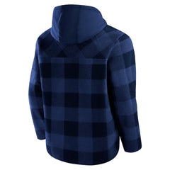 Denver Broncos Elements Plaid Polar Fleece Quarter-Zip Hoodie - Navy online