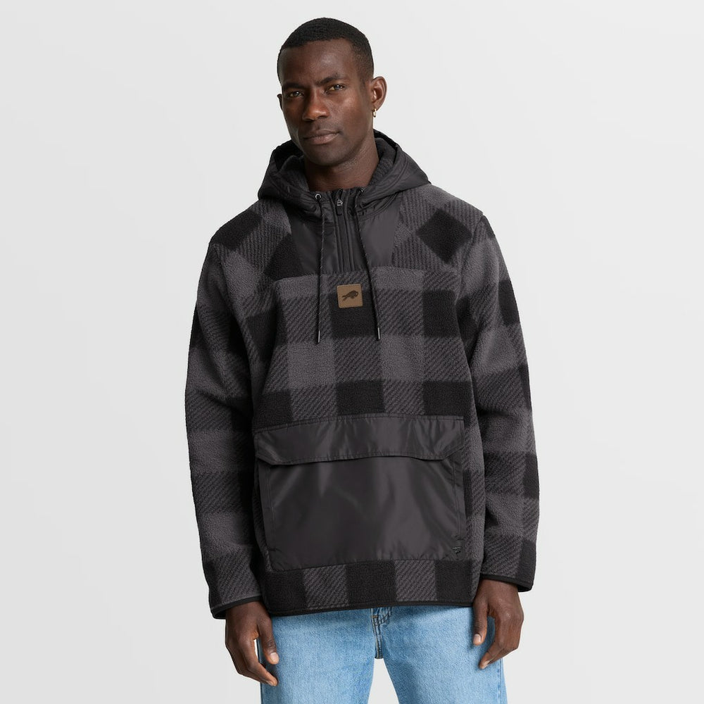 Buffalo Bills Elements Plaid Polar Fleece Quarter-Zip Hoodie - Black on sale