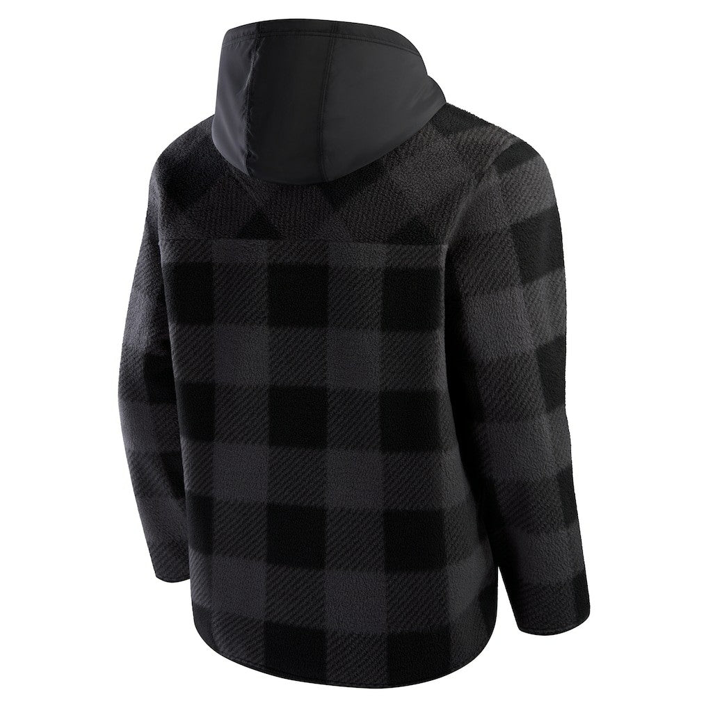 Buffalo Bills Elements Plaid Polar Fleece Quarter-Zip Hoodie - Black on sale
