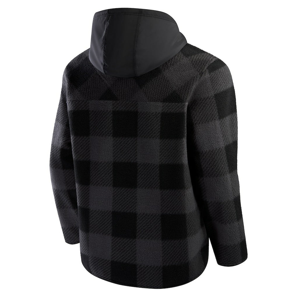 Buffalo Bills Elements Plaid Polar Fleece Quarter-Zip Hoodie - Black on sale