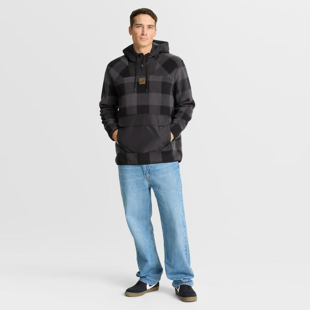 Philadelphia Eagles Elements Plaid Polar Fleece Quarter-Zip Hoodie - Black outlet