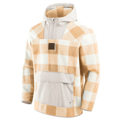 Pittsburgh Steelers Elements Plaid Polar Fleece Quarter-Zip Hoodie - Tan for sale