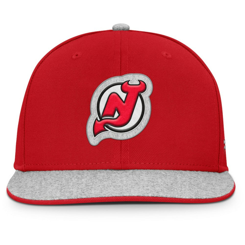 New Jersey Devils Fanatics Fundamentals Loden Snapback Hat Red