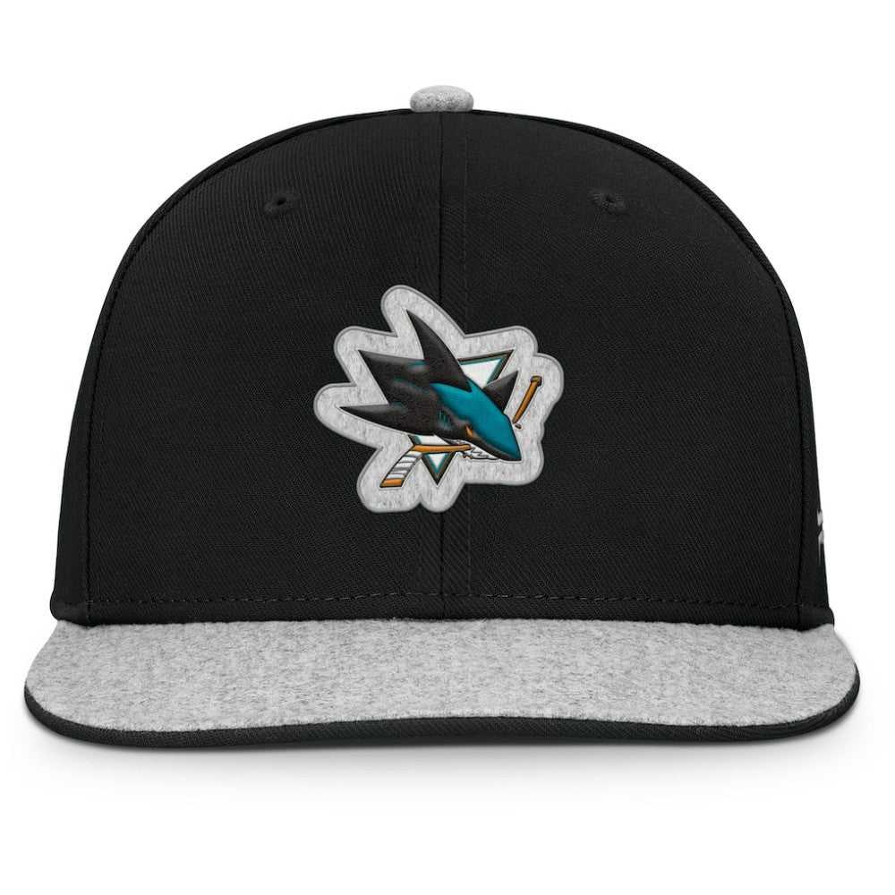 San Jose Sharks Fanatics Fundamentals Loden Snapback Hat Black