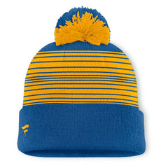 St. Louis Blues Fanatics Fundamental Spirit Cuffed Pom Knit Hat Navy